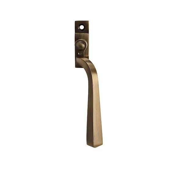 Coastal Opera Door Handle on Rose in PVD Satin Brass