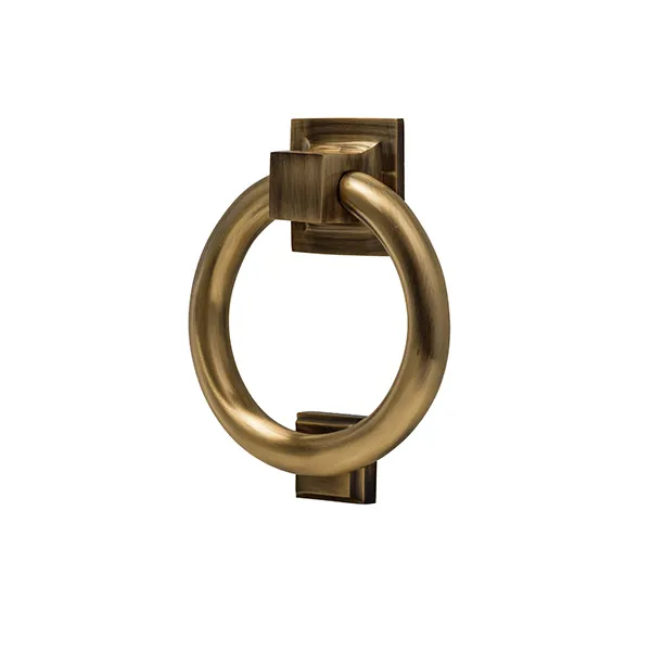 Coastal Opera Door Handle on Rose in PVD Satin Brass