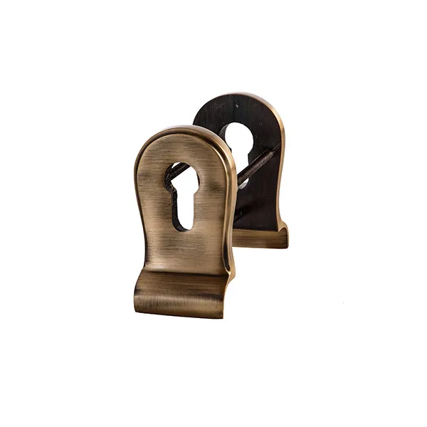 Coastal Opera Door Handle on Rose in PVD Satin Brass